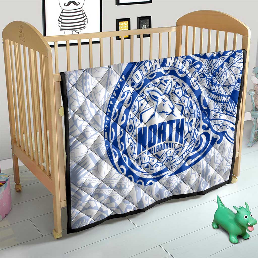 Personalized North Melbourne Kangaroos Polynesian Quilt Tribal Chest and Sleeve Tattoo Heritage Warrior