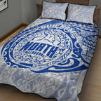 Personalized North Melbourne Kangaroos Polynesian Quilt Bed Set Tribal Chest and Sleeve Tattoo Heritage Warrior
