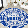 Personalized North Melbourne Kangaroos Polynesian Round Carpet Tribal Chest and Sleeve Tattoo Heritage Warrior