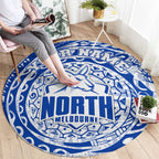 Personalized North Melbourne Kangaroos Polynesian Round Carpet Tribal Chest and Sleeve Tattoo Heritage Warrior