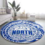Personalized North Melbourne Kangaroos Polynesian Round Carpet Tribal Chest and Sleeve Tattoo Heritage Warrior
