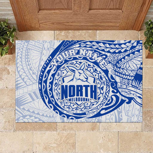 Personalized North Melbourne Kangaroos Polynesian Rubber Doormat Tribal Chest and Sleeve Tattoo Heritage Warrior