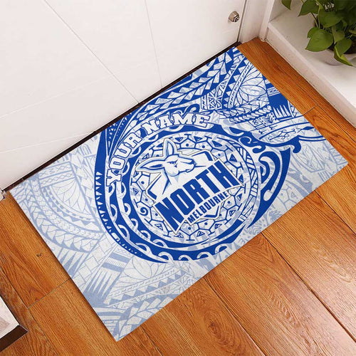 Personalized North Melbourne Kangaroos Polynesian Rubber Doormat Tribal Chest and Sleeve Tattoo Heritage Warrior