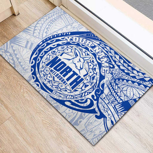 Personalized North Melbourne Kangaroos Polynesian Rubber Doormat Tribal Chest and Sleeve Tattoo Heritage Warrior