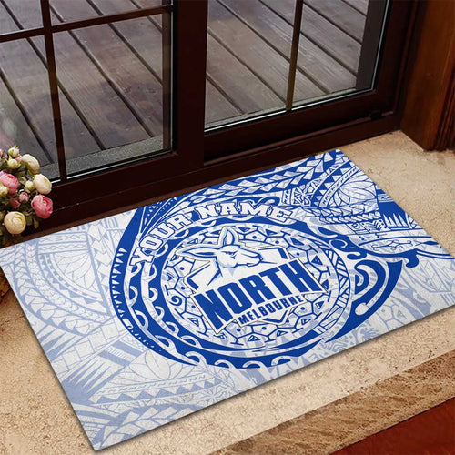 Personalized North Melbourne Kangaroos Polynesian Rubber Doormat Tribal Chest and Sleeve Tattoo Heritage Warrior