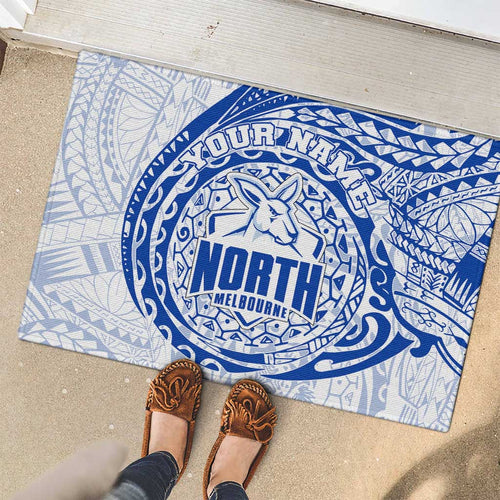 Personalized North Melbourne Kangaroos Polynesian Rubber Doormat Tribal Chest and Sleeve Tattoo Heritage Warrior