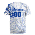 Personalized North Melbourne Kangaroos Polynesian Rugby Jersey Tribal Chest and Sleeve Tattoo Heritage Warrior