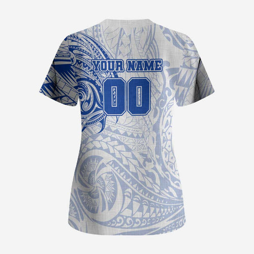 Personalized North Melbourne Kangaroos Polynesian Scrub Top Tribal Chest and Sleeve Tattoo Heritage Warrior