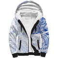 Personalized North Melbourne Kangaroos Polynesian Sherpa Hoodie Tribal Chest and Sleeve Tattoo Heritage Warrior