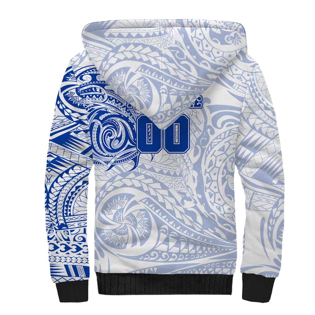 Personalized North Melbourne Kangaroos Polynesian Sherpa Hoodie Tribal Chest and Sleeve Tattoo Heritage Warrior
