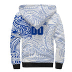 Personalized North Melbourne Kangaroos Polynesian Sherpa Hoodie Tribal Chest and Sleeve Tattoo Heritage Warrior