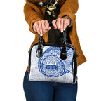 Personalized North Melbourne Kangaroos Polynesian Shoulder Handbag Tribal Chest and Sleeve Tattoo Heritage Warrior