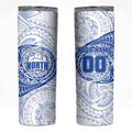 Personalized North Melbourne Kangaroos Polynesian Skinny Tumbler Tribal Chest and Sleeve Tattoo Heritage Warrior