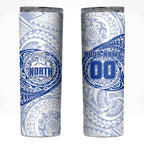 Personalized North Melbourne Kangaroos Polynesian Skinny Tumbler Tribal Chest and Sleeve Tattoo Heritage Warrior