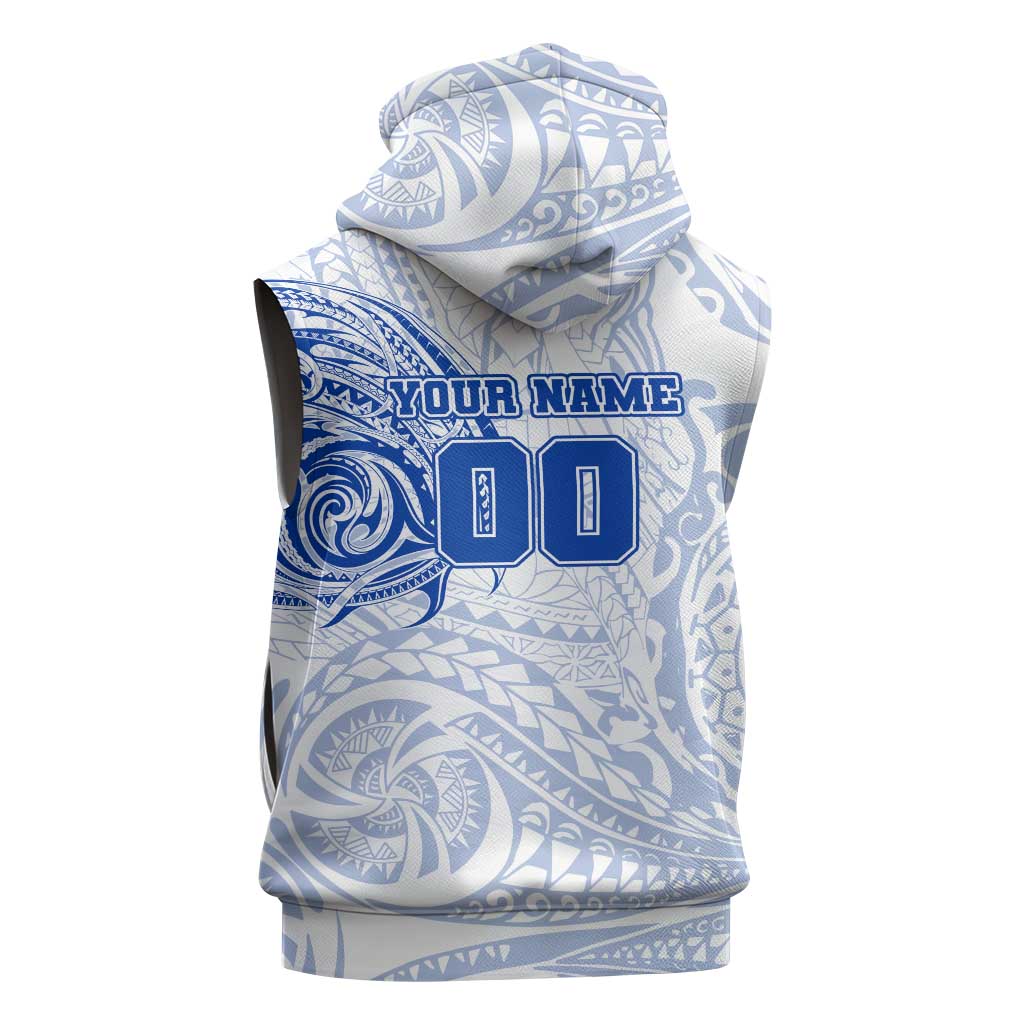 Personalized North Melbourne Kangaroos Polynesian Sleeveless Hoodie Tribal Chest and Sleeve Tattoo Heritage Warrior
