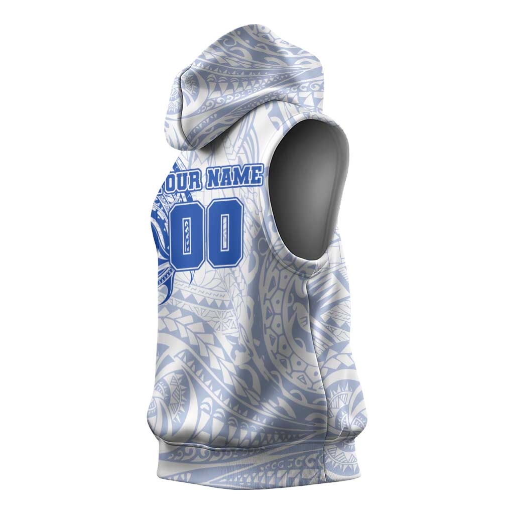 Personalized North Melbourne Kangaroos Polynesian Sleeveless Hoodie Tribal Chest and Sleeve Tattoo Heritage Warrior