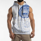 Personalized North Melbourne Kangaroos Polynesian Sleeveless Hoodie Tribal Chest and Sleeve Tattoo Heritage Warrior
