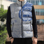 Personalized North Melbourne Kangaroos Polynesian Sleeveless Puffer Jacket Tribal Chest and Sleeve Tattoo Heritage Warrior