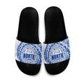 Personalized North Melbourne Kangaroos Polynesian Slide Sandals Tribal Chest and Sleeve Tattoo Heritage Warrior