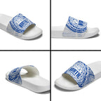 Personalized North Melbourne Kangaroos Polynesian Slide Sandals Tribal Chest and Sleeve Tattoo Heritage Warrior