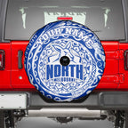 Personalized North Melbourne Kangaroos Polynesian Spare Tire Cover Tribal Chest and Sleeve Tattoo Heritage Warrior