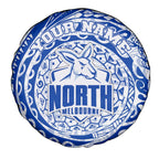 Personalized North Melbourne Kangaroos Polynesian Spare Tire Cover Tribal Chest and Sleeve Tattoo Heritage Warrior