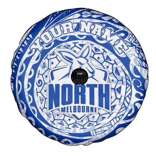 Personalized North Melbourne Kangaroos Polynesian Spare Tire Cover Tribal Chest and Sleeve Tattoo Heritage Warrior