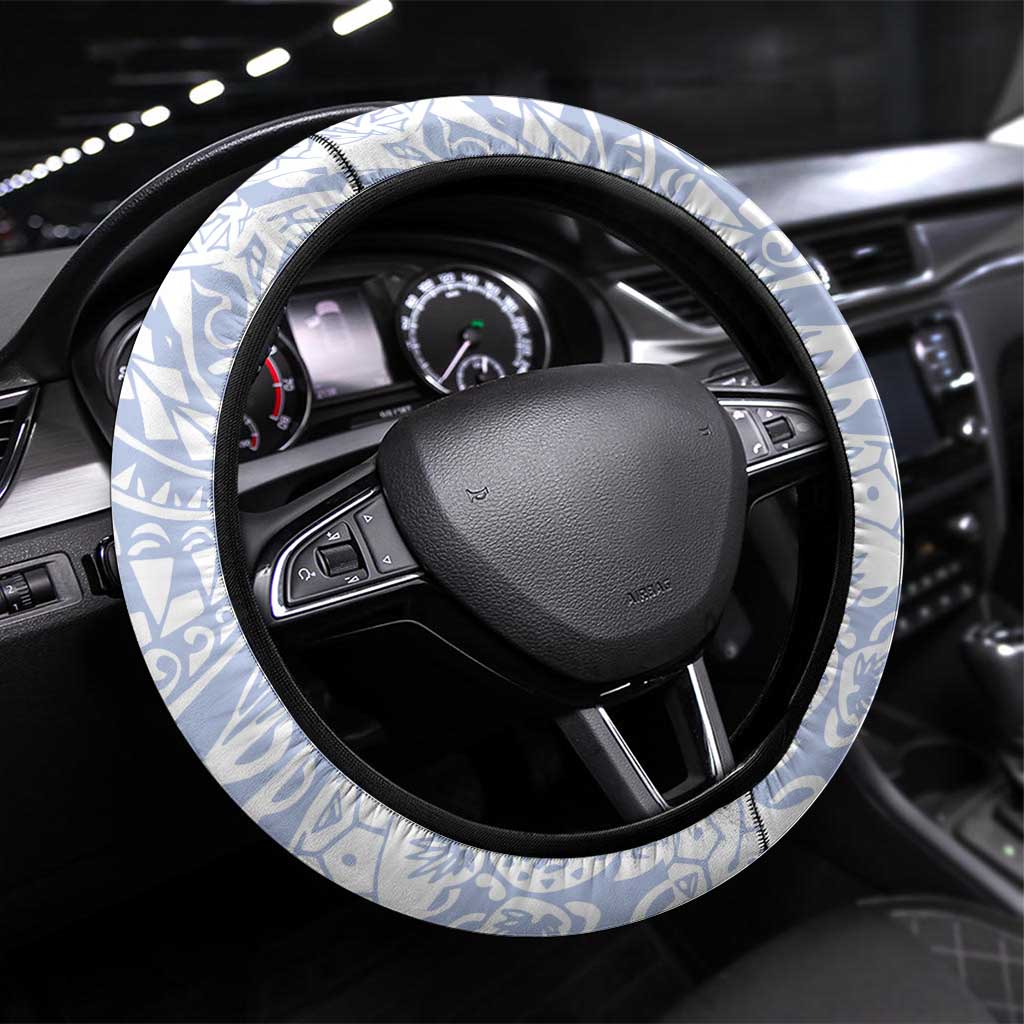 North Melbourne Kangaroos Polynesian Steering Wheel Cover Tribal Chest and Sleeve Tattoo Heritage Warrior