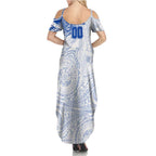 Personalized North Melbourne Kangaroos Polynesian Summer Maxi Dress Tribal Chest and Sleeve Tattoo Heritage Warrior