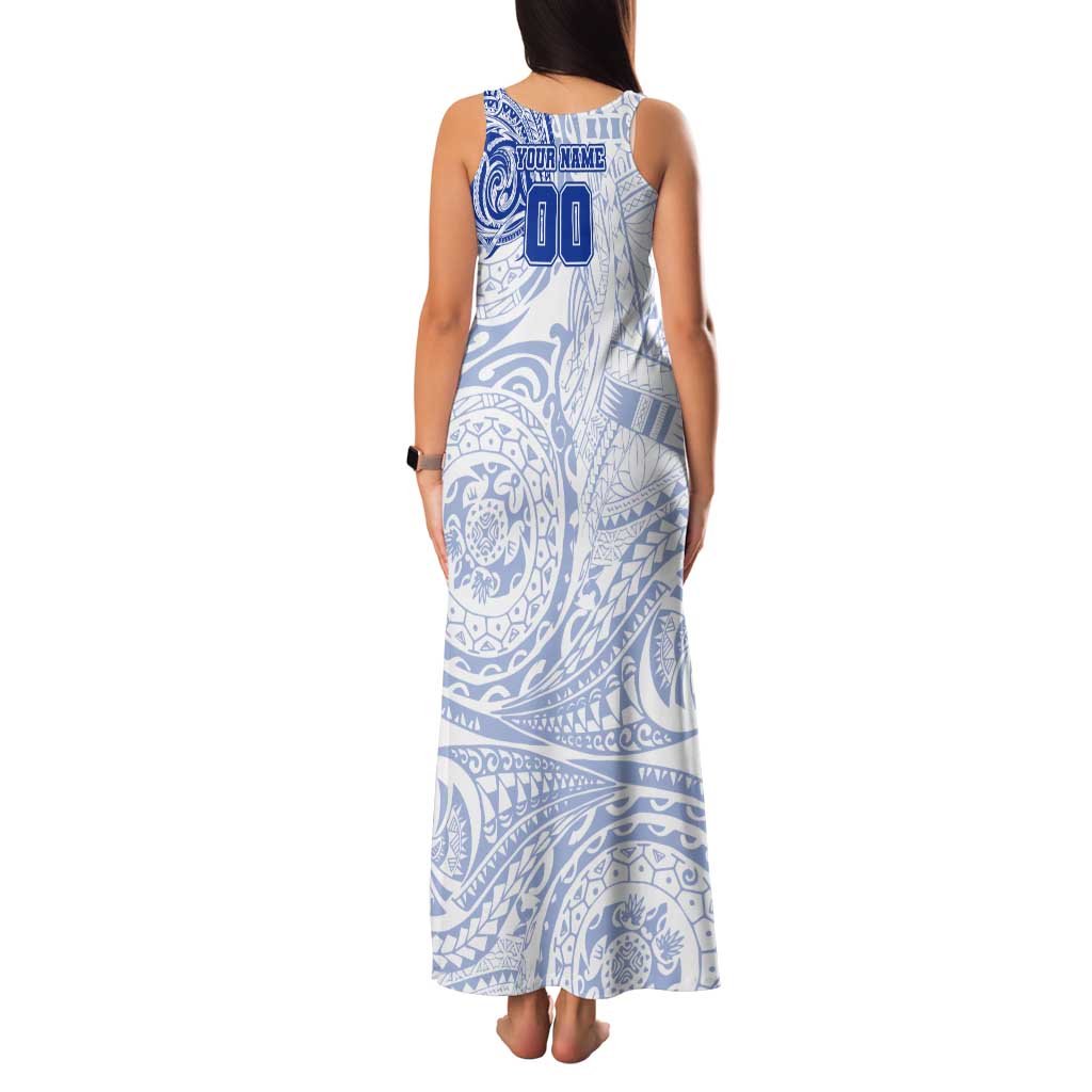Personalized North Melbourne Kangaroos Polynesian Tank Maxi Dress Tribal Chest and Sleeve Tattoo Heritage Warrior