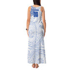 Personalized North Melbourne Kangaroos Polynesian Tank Maxi Dress Tribal Chest and Sleeve Tattoo Heritage Warrior