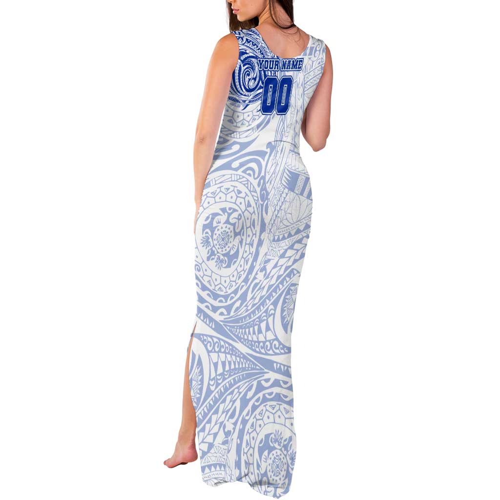 Personalized North Melbourne Kangaroos Polynesian Tank Maxi Dress Tribal Chest and Sleeve Tattoo Heritage Warrior