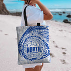 Personalized North Melbourne Kangaroos Polynesian Tote Bag Tribal Chest and Sleeve Tattoo Heritage Warrior