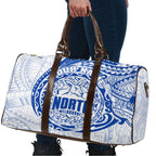 Personalized North Melbourne Kangaroos Polynesian Travel Bag Tribal Chest and Sleeve Tattoo Heritage Warrior