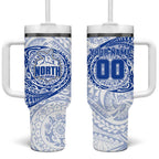 Personalized North Melbourne Kangaroos Polynesian Tumbler With Handle Tribal Chest and Sleeve Tattoo Heritage Warrior
