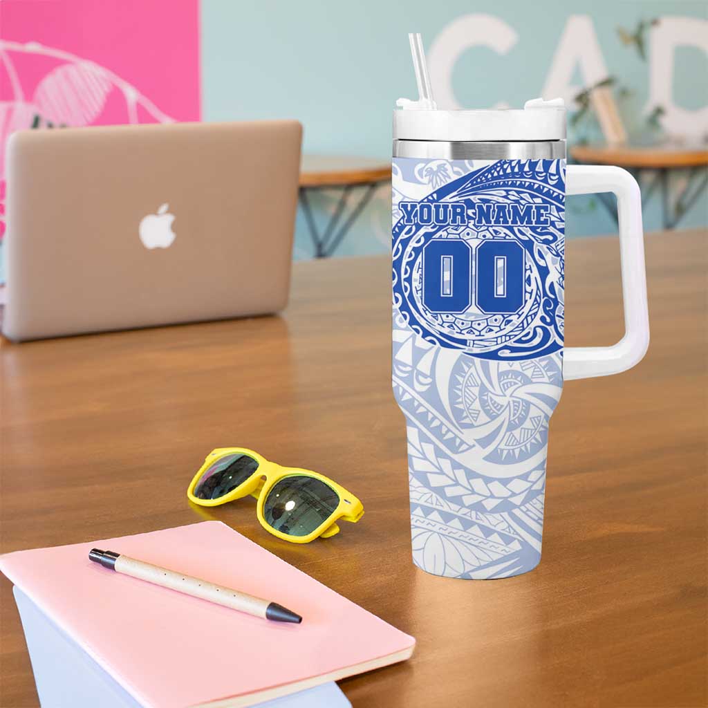Personalized North Melbourne Kangaroos Polynesian Tumbler With Handle Tribal Chest and Sleeve Tattoo Heritage Warrior