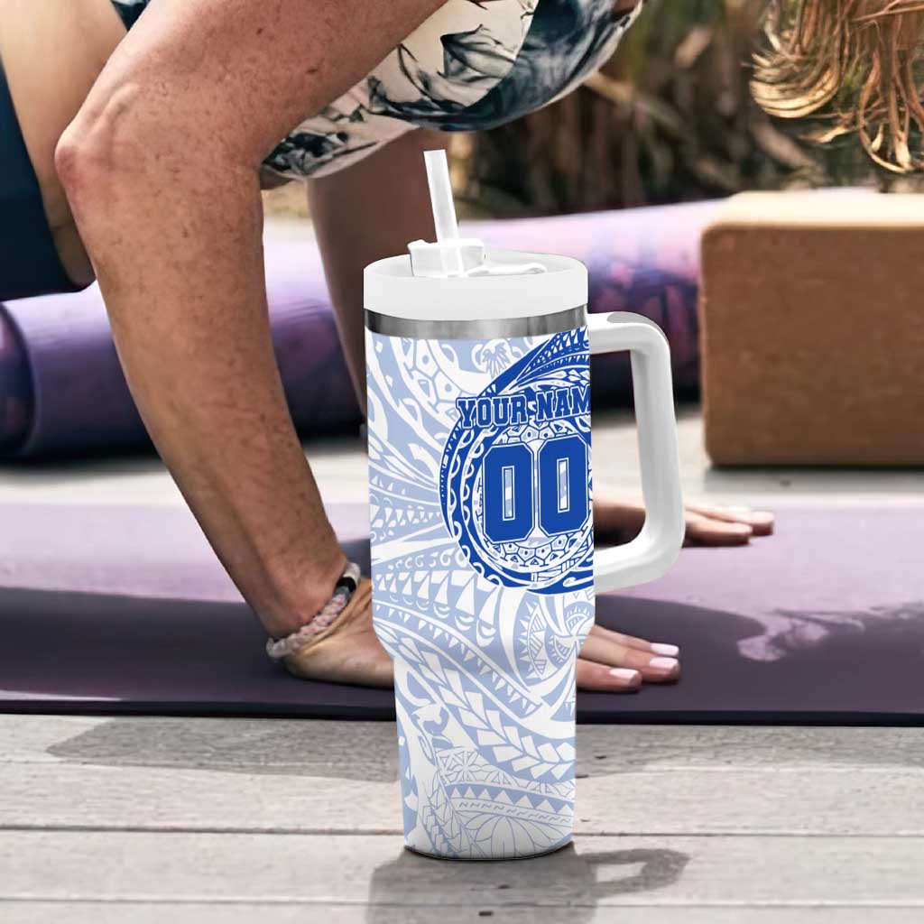 Personalized North Melbourne Kangaroos Polynesian Tumbler With Handle Tribal Chest and Sleeve Tattoo Heritage Warrior