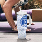 Personalized North Melbourne Kangaroos Polynesian Tumbler With Handle Tribal Chest and Sleeve Tattoo Heritage Warrior