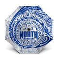 Personalized North Melbourne Kangaroos Polynesian Umbrella Tribal Chest and Sleeve Tattoo Heritage Warrior