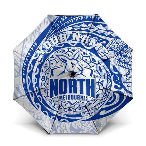 Personalized North Melbourne Kangaroos Polynesian Umbrella Tribal Chest and Sleeve Tattoo Heritage Warrior