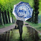 Personalized North Melbourne Kangaroos Polynesian Umbrella Tribal Chest and Sleeve Tattoo Heritage Warrior