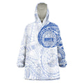Personalized North Melbourne Kangaroos Polynesian Wearable Blanket Hoodie Tribal Chest and Sleeve Tattoo Heritage Warrior