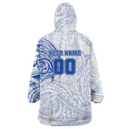 Personalized North Melbourne Kangaroos Polynesian Wearable Blanket Hoodie Tribal Chest and Sleeve Tattoo Heritage Warrior