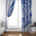 Personalized North Melbourne Kangaroos Polynesian Window Curtain Tribal Chest and Sleeve Tattoo Heritage Warrior