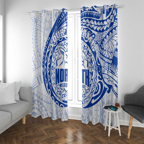 Personalized North Melbourne Kangaroos Polynesian Window Curtain Tribal Chest and Sleeve Tattoo Heritage Warrior