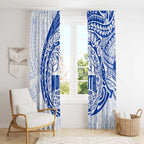 Personalized North Melbourne Kangaroos Polynesian Window Curtain Tribal Chest and Sleeve Tattoo Heritage Warrior