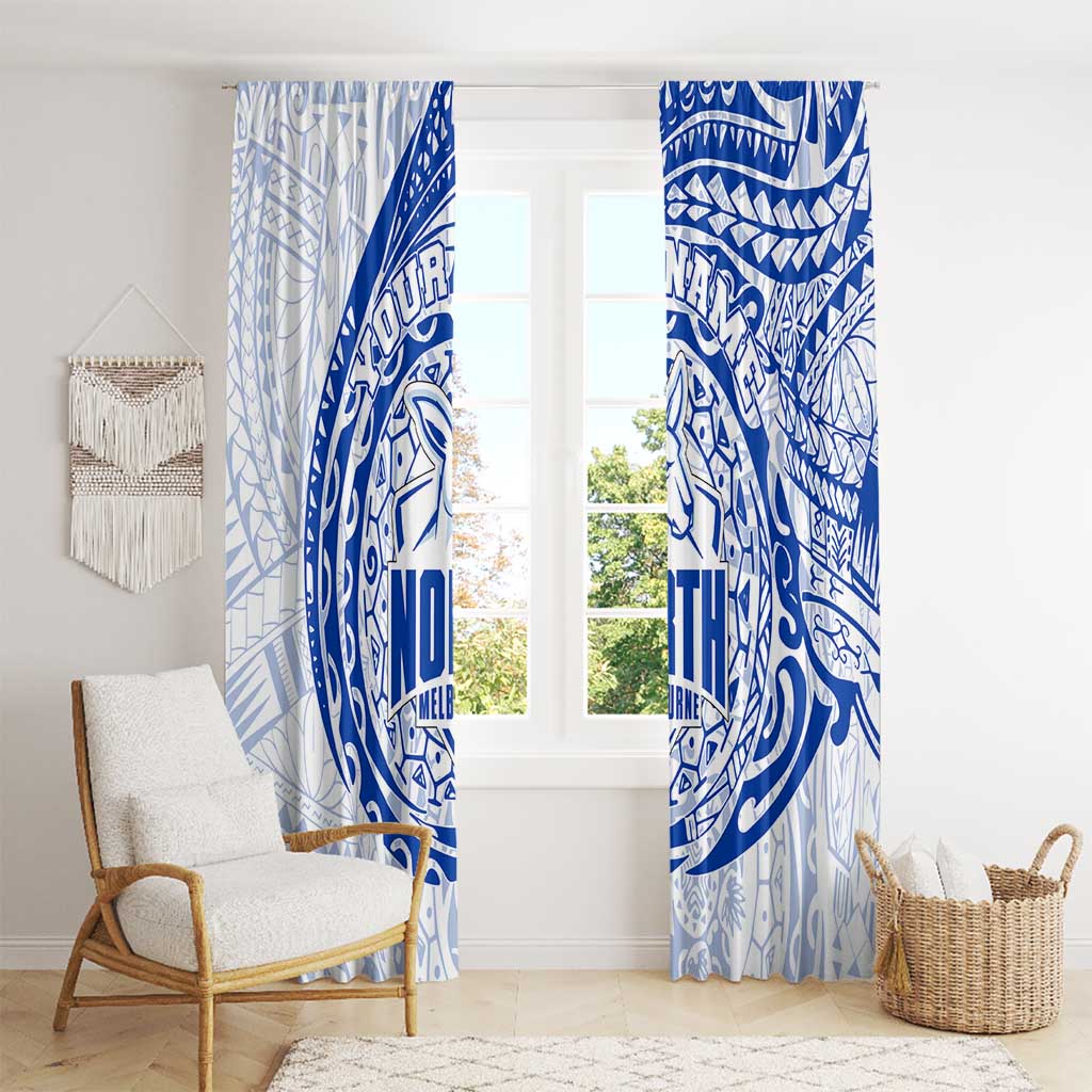 Personalized North Melbourne Kangaroos Polynesian Window Curtain Tribal Chest and Sleeve Tattoo Heritage Warrior