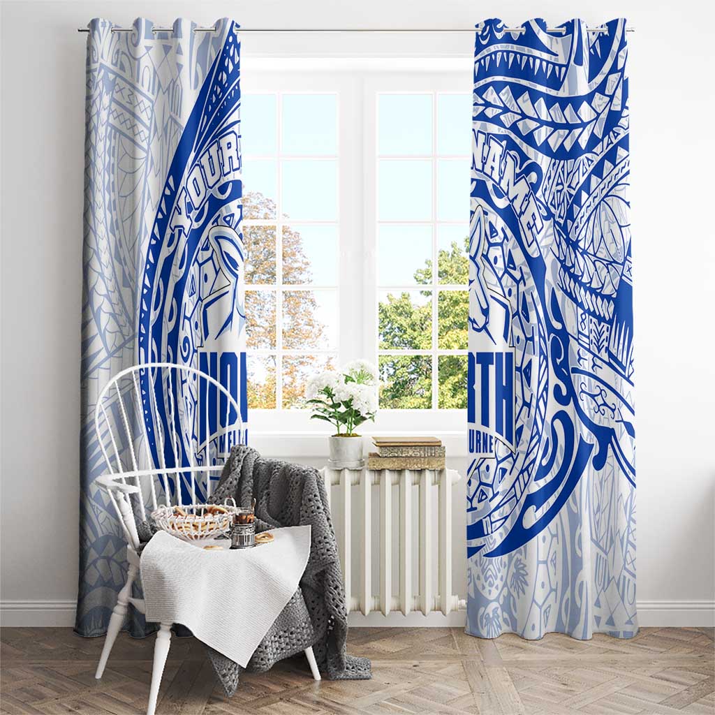 Personalized North Melbourne Kangaroos Polynesian Window Curtain Tribal Chest and Sleeve Tattoo Heritage Warrior