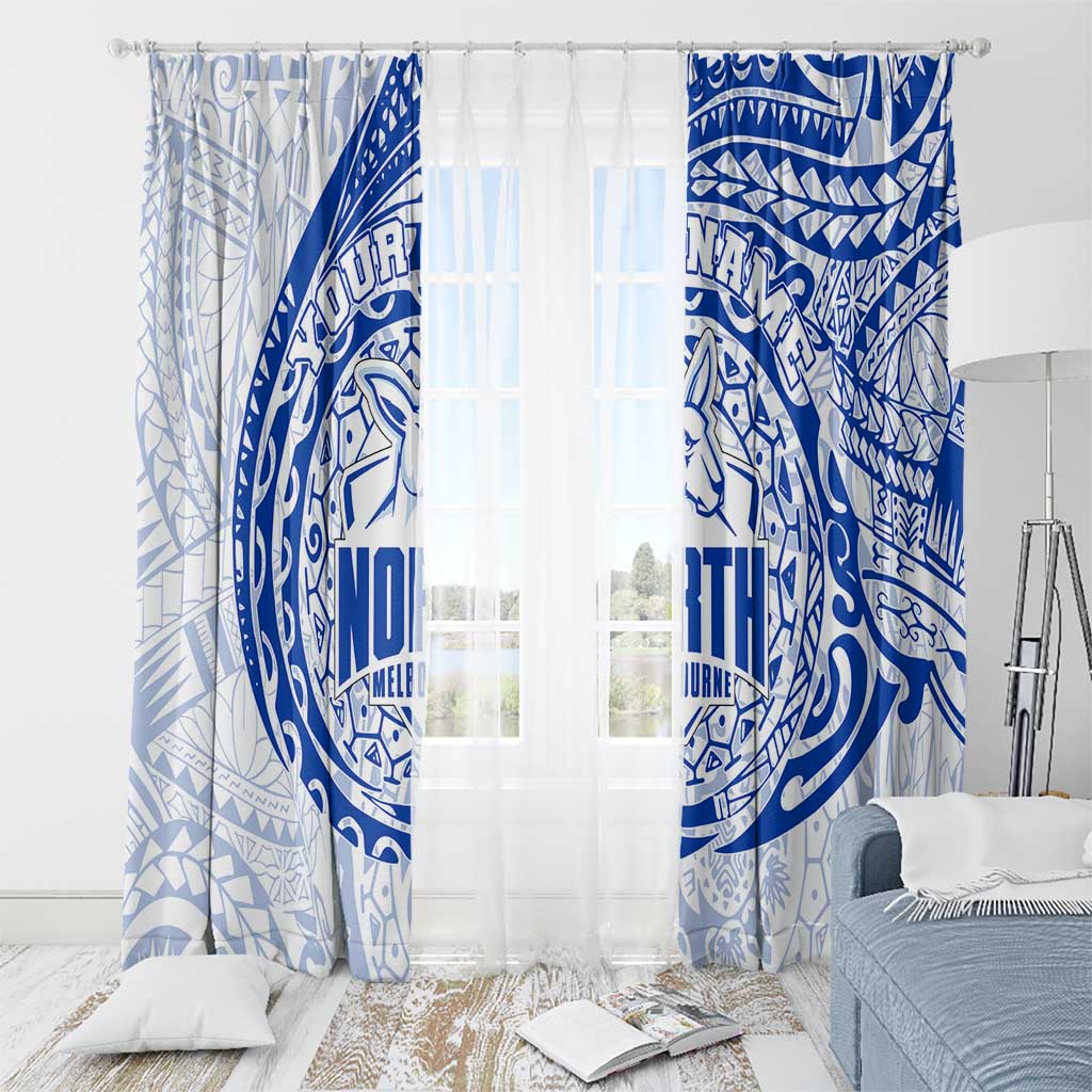 Personalized North Melbourne Kangaroos Polynesian Window Curtain Tribal Chest and Sleeve Tattoo Heritage Warrior