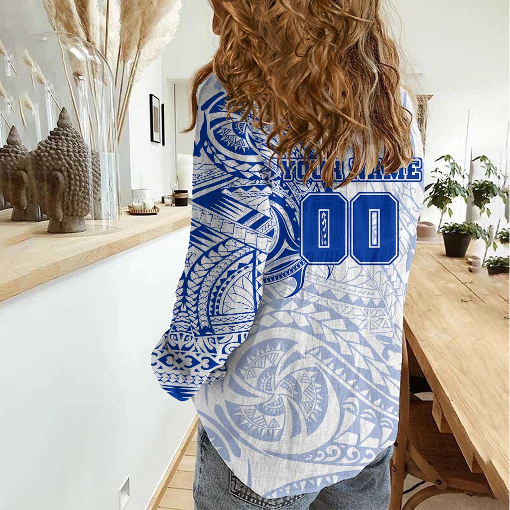 Personalized North Melbourne Kangaroos Polynesian Women Casual Shirt Tribal Chest and Sleeve Tattoo Heritage Warrior